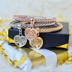 Tree of Life 3-Piece Australian Crystal Filled Charm Bracelet